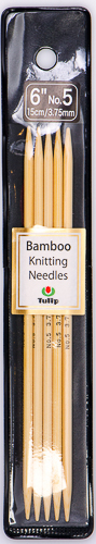 Tulip - 6" (15cm) Bamboo Knitting Needles (5 pcs) : Size 5 (3.75mm)