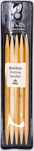 Tulip - 6" (15cm) Bamboo Knitting Needles (5 pcs) : Size 10 1/2 (6.50mm)