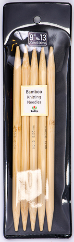 Tulip - 8" (20cm) Bamboo Knitting Needles (5 pcs) : Size 13 (9.00mm)