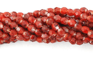 3mm Fire Polished - HurriCane - Cherry Red