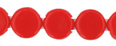Two Hole Dime Beads 8mm - Opaque Red