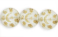 Flat Star Beads 13mm : Crystal - Gold Inlay