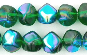Faceted Nugget 9mm : Emerald AB