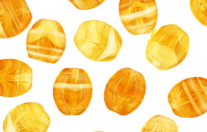 Loose Flattened Ovals 9/7mm : HurriCane Glass - Orange Cream