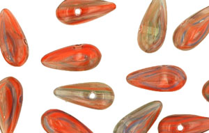 Loose Pointy Drops 5/11mm : HurriCane Glass - Red Wood