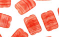 Loose Rectangles 12/8mm : HurriCane Glass - Candy Cane