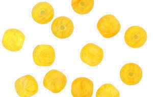 Loose Round 6mm : HurriCane Glass - Yellow Hibiscus