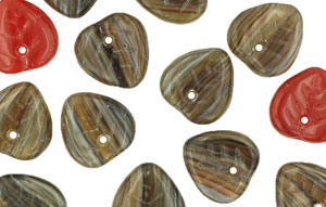 Loose Heart Leaves 9/9mm : HurriCane Glass - Maple Leaves