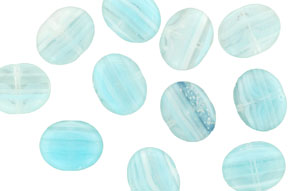 Loose Wide Flattened Ovals 10/12mm : HurriCane Glass - Frost Sprite