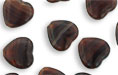 Loose Heart 10mm : HurriCane Glass - Wooden Heart