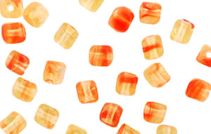 Loose Cubes 4mm : HurriCane Glass - Orange Freesia