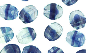 Loose Flattened Ovals 9/7mm : HurriCane Glass - Midnight Crystal