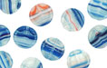 Loose Dime Bead 8mm : HurriCane Glass Indigo Blue & White/Red