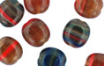Loose Beveled 10/9mm : HurriCane Glass Blue Dusk & Red