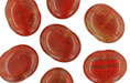 Loose Wide Flattened Ovals 10/12mm : HurriCane Glass - Lava Stripes