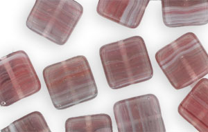 Loose Flat Sqaures 9mm : HurriCane Glass - Rapberry Mojito
