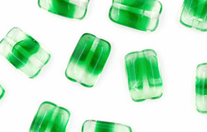 Loose Flat Rectangle 12/8mm : HurriCane Glass - Emerald City (some cracks)
