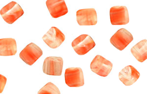 Loose Cubes 4mm : HurriCane Glass - Crystal/Saffron