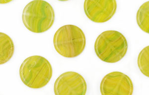 Loose Dime Bead 10mm : HurriCane Glass - Lemongrass
