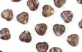 Loose Heart Beads 6/6mm : HurriCane Glass - Midnight Sky
