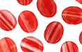 Loose Wide Flattened Ovals 10/12mm : HurriCane Glass - White Stripes