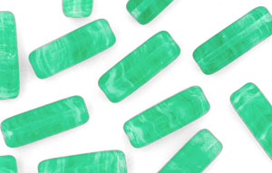 Loose Rectangle Tubes 15/5mm : HurriCane Glass - Teal Zeal