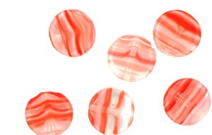 Loose Dime Beads 8mm : HurriCane Glass Flowing Lava