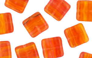Loose Flat Squares 9mm : HurriCane Glass Golden Red
