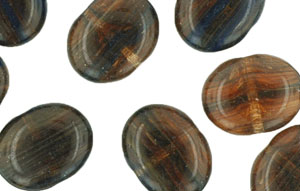 Loose Wide Flattened Ovals 10/12mm : Hurricane Glass - Midnight Forest