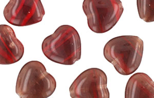 Loose Hearts 10mm : HurriCane Glass - Chocolate Hearts