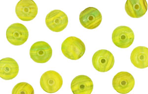 Loose Round Beads 6mm : HurriCane Glass - Honey Grass