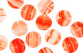 Loose Dime Bead 8mm : HurriCane Glass - Icy Red Stripes