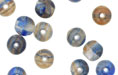 Loose Round Beads 6mm : Hurricane Glass - Blue/Brown Mix