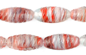 Spiral Tubes 14/6 mm : HurriCane Crystal/Red/Amethyst .25 M