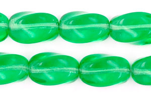 Twisted Sided Ovals 11/7mm : Green .25M