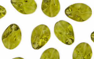 Loose Pinched Twisted Ovals 18/13mm : Dk Olivine