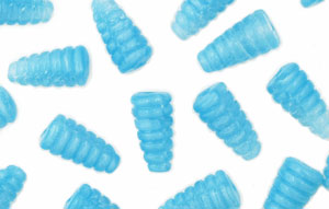 Loose Beehive Cones 14/7mm : Crystal/Blue Coral