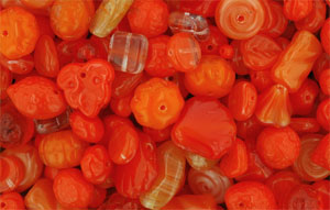 Loose Pressed Bead : Orange Mix