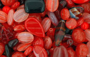 Loose Pressed Bead : Red Mix