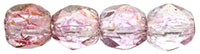 Fire-Polish 3mm : Luster - Transparent Topaz/Pink