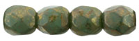 Fire-Polish 3mm : Metallic Green Turquoise - Picasso