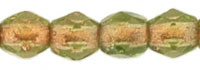 Fire-Polish 3mm : Olivine - Copper-Lined