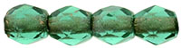 Fire-Polish 3mm : Emerald - Copper-Lined