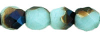 Fire-Polish 3mm : Blue Iris - Opaque Pale Turquoise