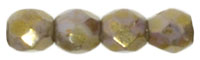 Fire-Polish 3mm : Luster - Opaque Gold/Smoky Topaz