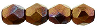 Fire-Polish 4mm : Opaque Red - Bronze/Hematite