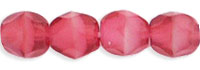 Fire-Polish 4mm : Pearl/Fuchsia