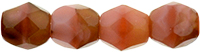 Fire-Polish 4mm : Coral Pink/Brown