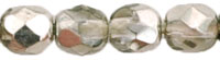 Fire-Polish 4mm : Silver - Black Diamond