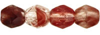 Fire-Polish 4mm : HurriCane Glass - Crystal/Topaz/Oxblood
